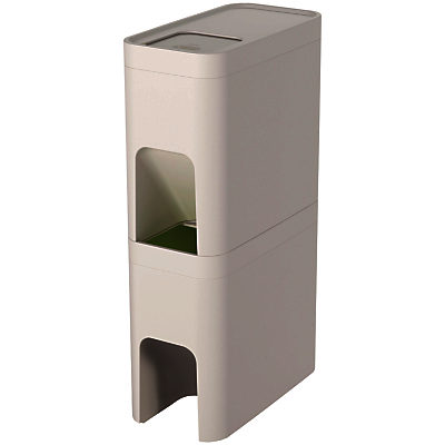 Joseph Joseph Stack Recycling Bin, 48L Stone Joseph Joseph Stack Recycling Bin, 48L Stone